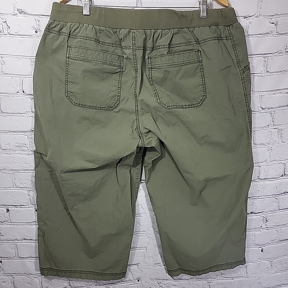 Lane Bryant Capri Pants Womens 18 Olive Army Green Drawstring Garden Casual - Picture 4 of 9